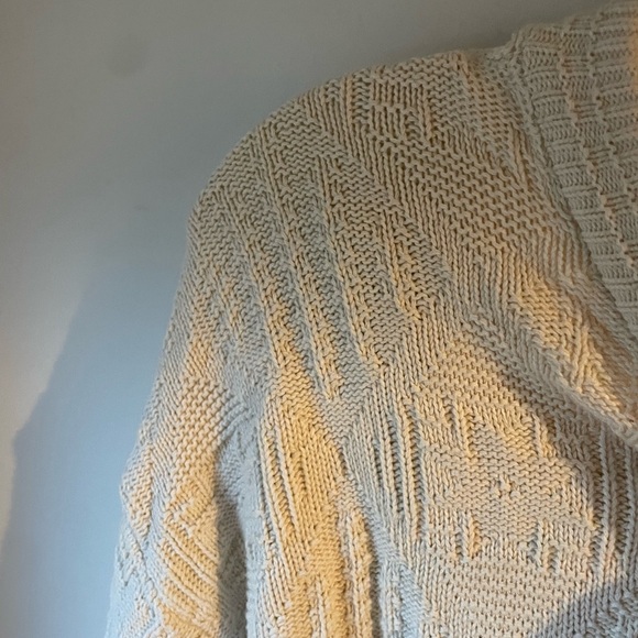 Vintage The Fox Cream Grandpa Knit Sweater Crew Neck 100% Cotton Men’s Medium - Picture 3 of 5